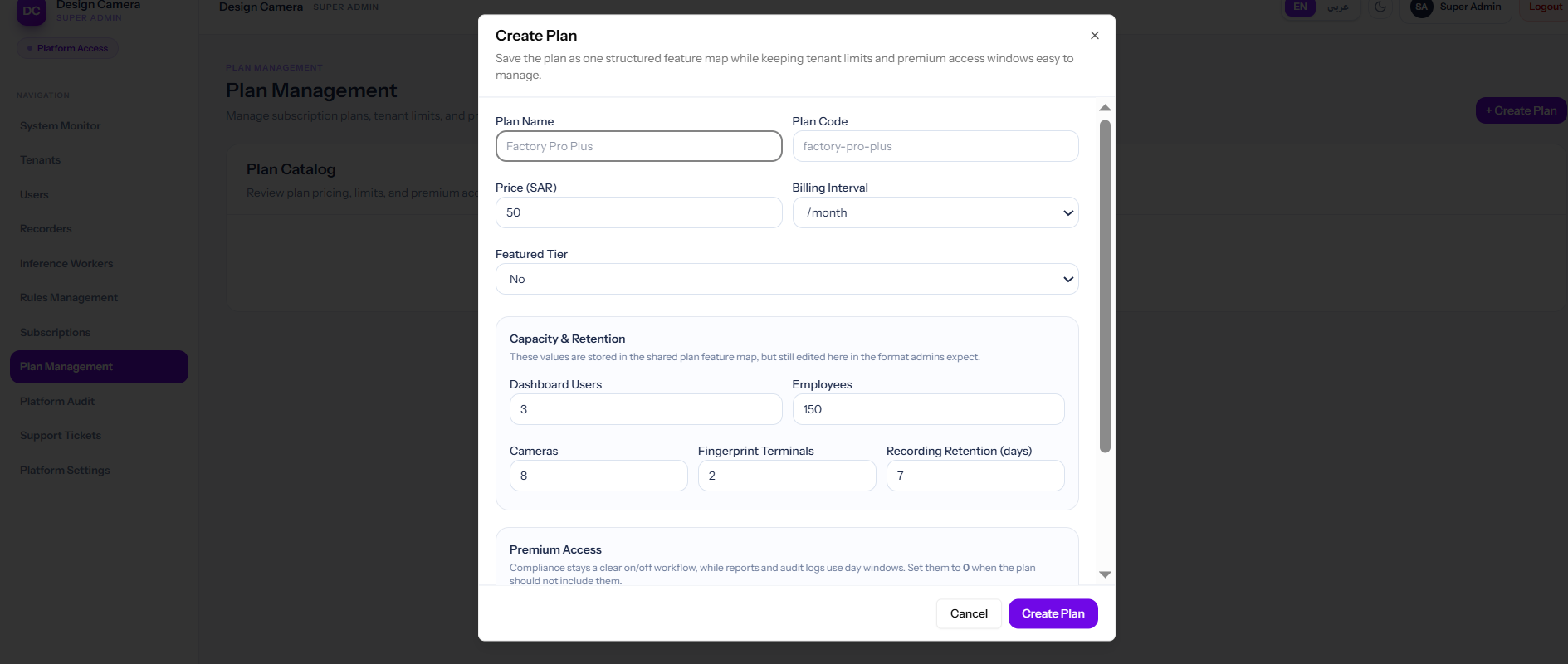 Plan Creation