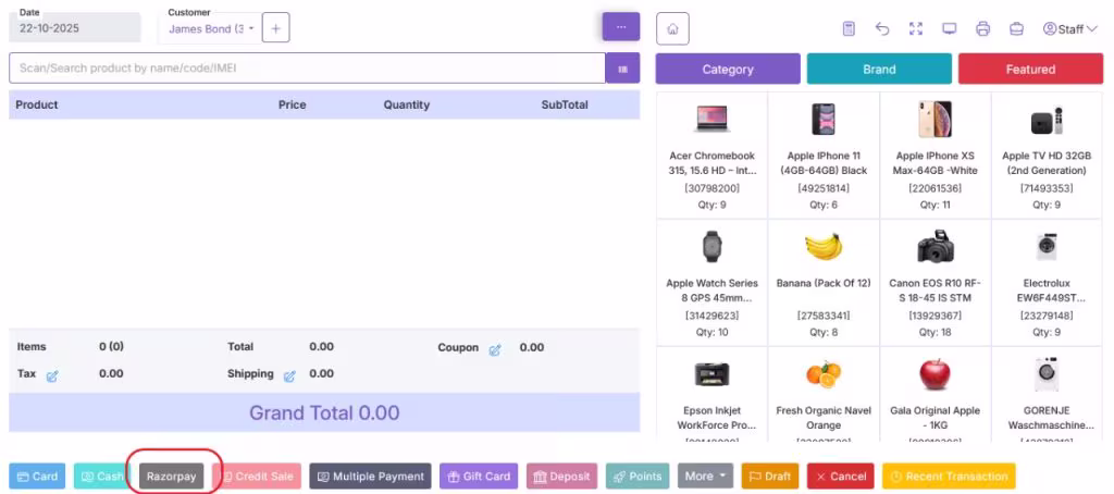 Customer Display Screen