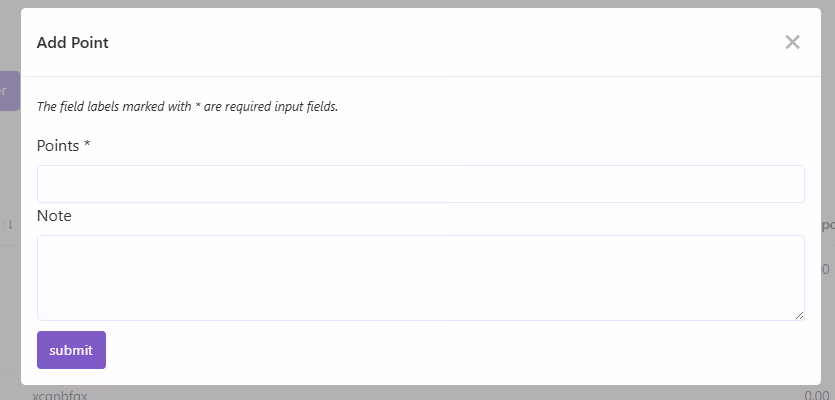 Add Point Modal