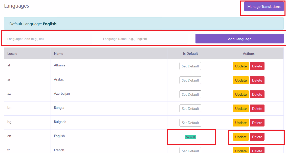 Manage Translations Button