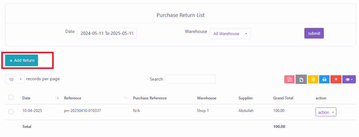 Purchase Return