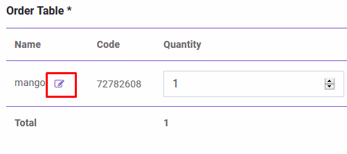 Edit Product in Purchase