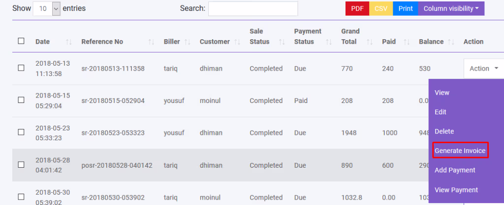 Auto-generated Invoice